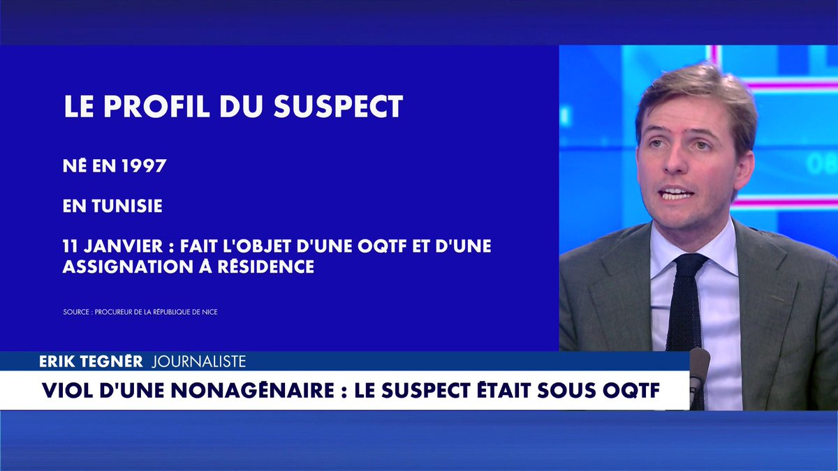 Erik Tegnér : «Sur le territoire français, nous avons 800.000 clandestins», dans #100Politique