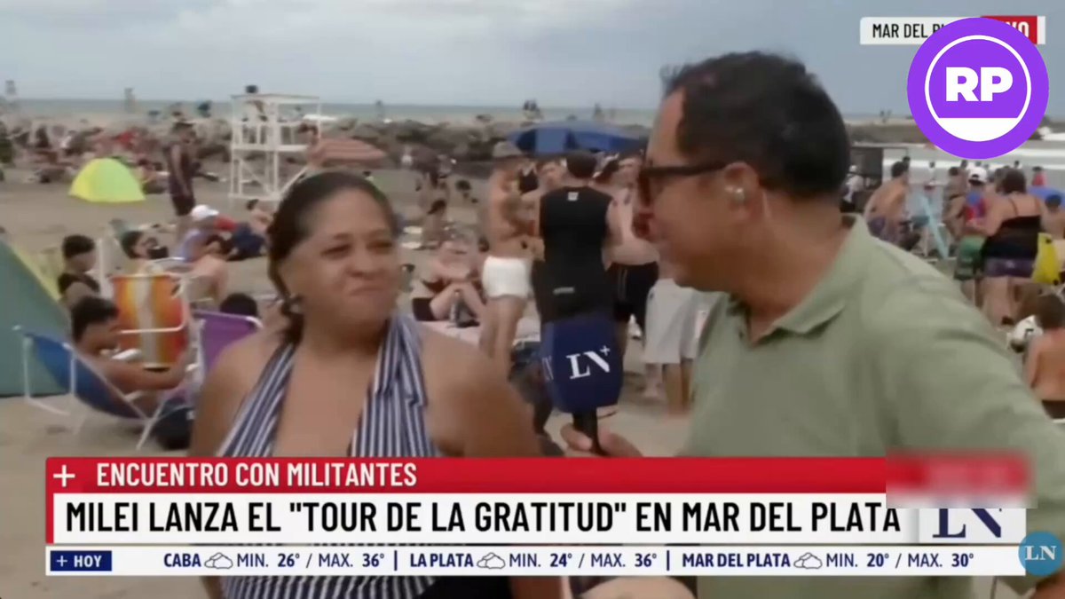 MENDOCINA DEJÓ MUDOS A LOS GORILAS DE LN+ CUANDO RECORRÍAN LA PLAYA PREGUNTANDO SI IBAN A IR A VER A MILEI 🗣 "No me gusta EL VACÍO que han hecho con la discapacidad, LE PEGAN a los jubilados TODOS LOS MIÉRCOLES" -"Es muy TRISTE, es muy VERGONZOSO para el país. Hemos perdido muchos derechos."