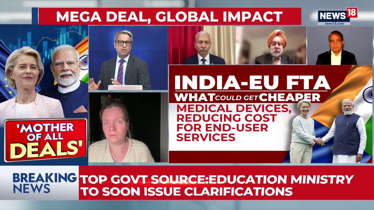 #IndiaEUSummit | "Today more than India requires EU, EU requires India": Maj Gen Sanjay Meston (Retd) "It is a huge deal for EU to be able to trade in the huge Indian market": Tatiana Kukhareva – Senior Russian Journalist Zakka Jacob | #India #EuropeanUnion #TradeDeal