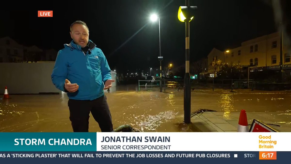 Heavy rain will bring the risk of flooding to widespread areas across the South West of England that have already been battered by January storms. Storm Chandra is the third major storm to hit the UK this month. Jonathan Swain reports.