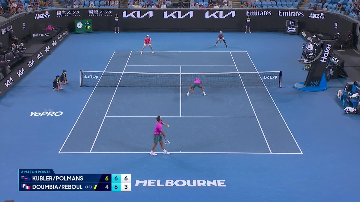 The Pol-Ler Express 🚂 Aussie Wildcards, Polmans and Kubler, are through to the #AO26 men's doubles semifinals!