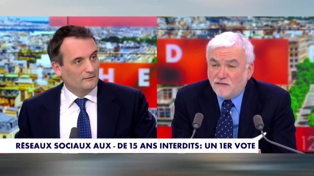 Interdire les réseaux sociaux aux - de 15 ans : "J'aurais voté contre. Ce n'est pas une loi d'interdiction des réseaux sociaux pour les moins de 15 ans, c'est une loi d'identification numérique obligatoire pour tous. C'est une thèse complotiste" déclare Florian Philippot dans #HDPros