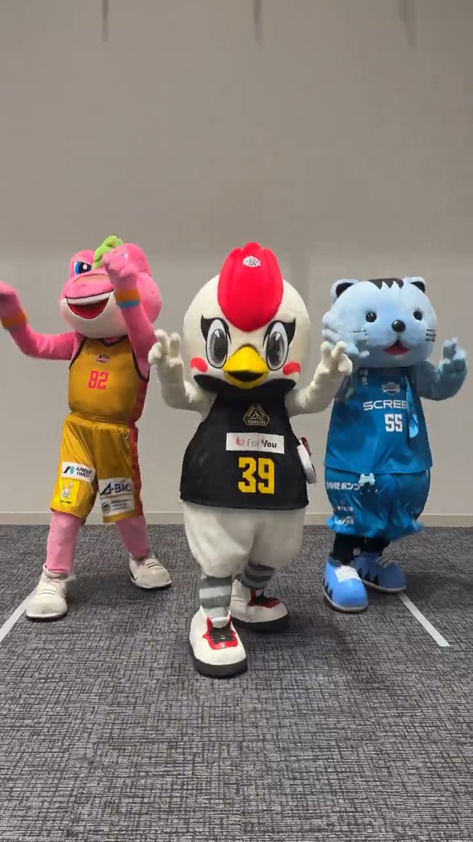 サンダくん×ビッキー×はんニャリンで #OTAKEBIチャレンジ に挑戦⚡️ 群馬クレインサンダーズ 【公式】秋田ノーザンハピネッツ 京都ハンナリーズ GRe4N BOYZ &TEAM OFFICIAL #Bリーグマスコット #Bリーグ #GRe4NBOYZ #andTEAM