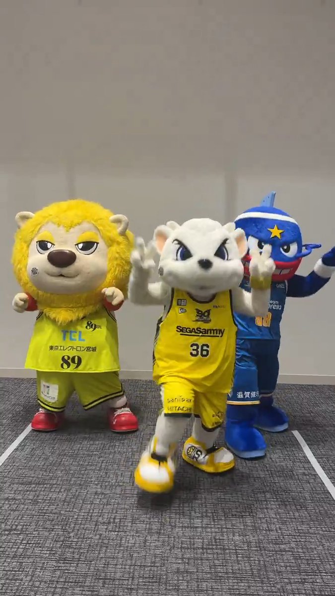 サンディー×ティナ×マグニーで #OTAKEBIチャレンジ に挑戦⚡️ サンロッカーズ渋谷 仙台89ERS 滋賀レイクス SHIGA LAKES GRe4N BOYZ &TEAM OFFICIAL #Bリーグマスコット #Bリーグ #GRe4NBOYZ #andTEAM
