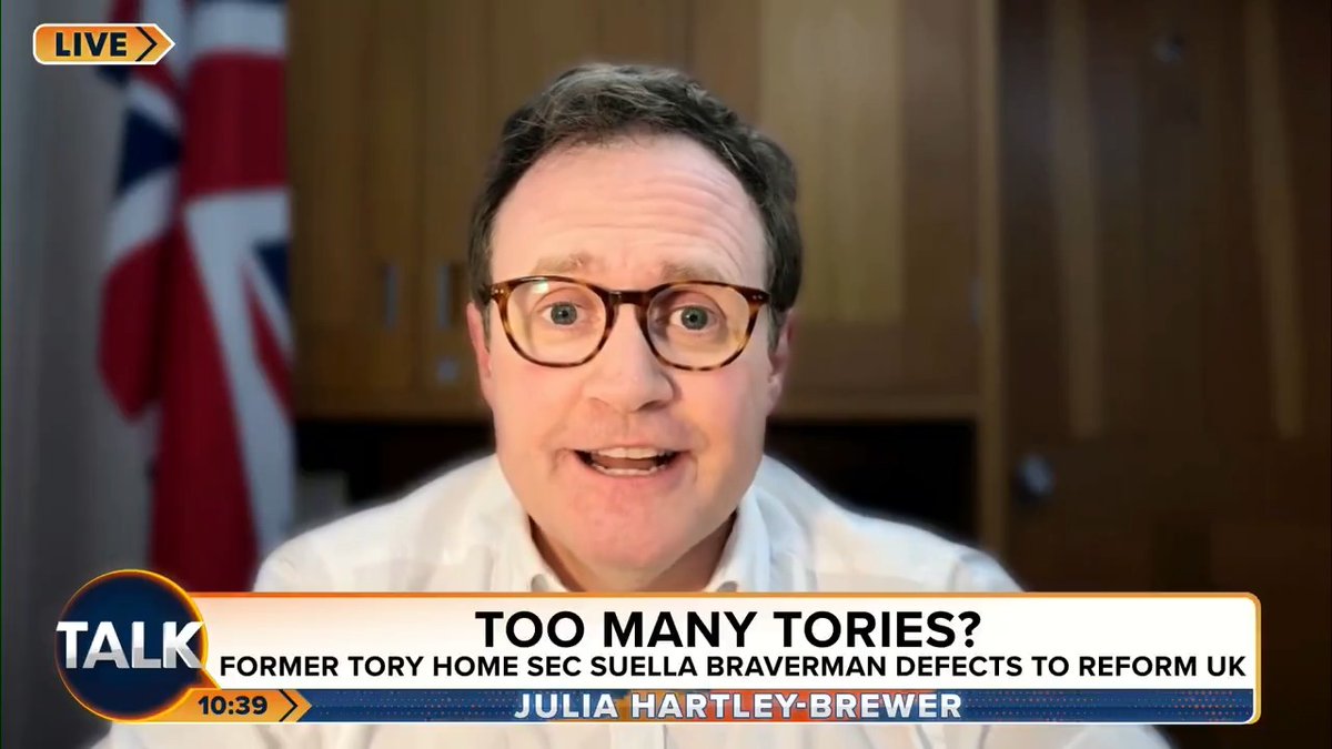 🚨"Just look at the way Kemi has grasped the nettle on the ECHR." Conservative MP Tom Tugendhat says he "agrees with Suella historically", but that Kemi Badenoch is turning the party around. Julia Hartley-Brewer | Tom Tugendhat