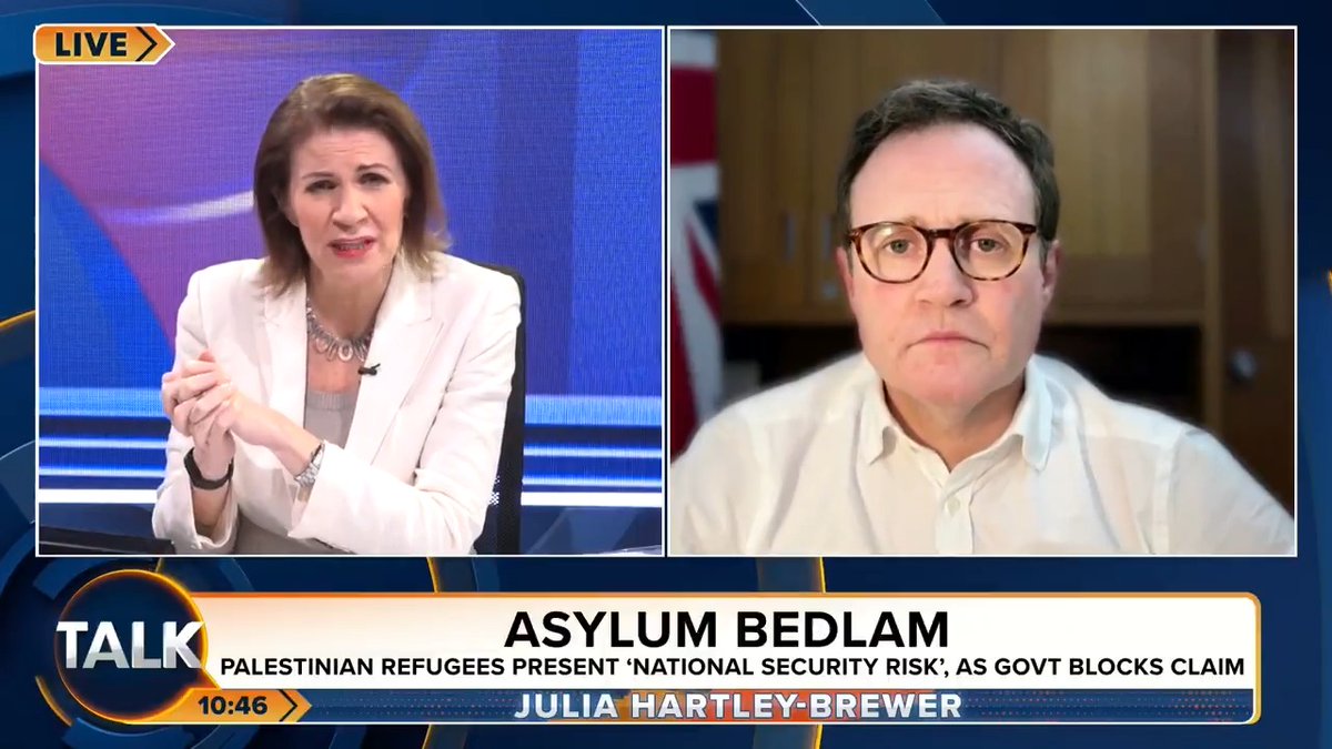 🚨 "Forget the niceties! I don't want anyone from Gaza. They are utterly, utterly radicalised and a danger to us." A Palestinian family has been refused the right to settle in Britain because it would be a risk to national security. Julia Hartley-Brewer
