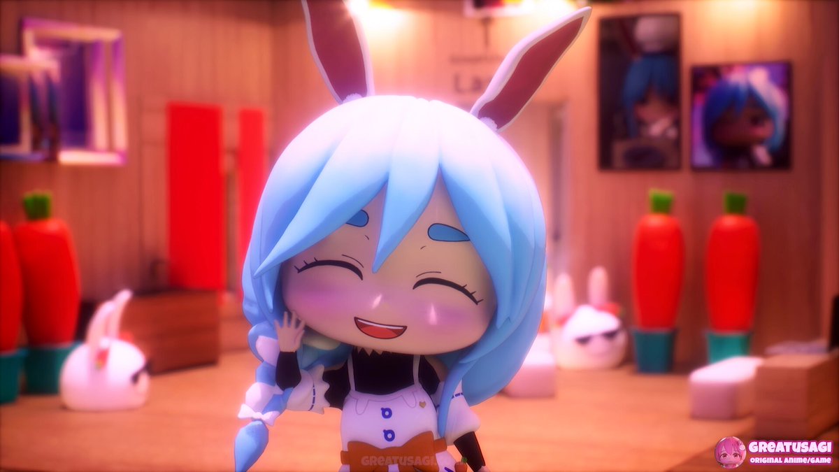 「👯‍♀️🥕🍙」 -- 今週はライブですね。頑張ります。 今日も一日お疲れ様でした🐰 #ぺこらーと #癒し系
