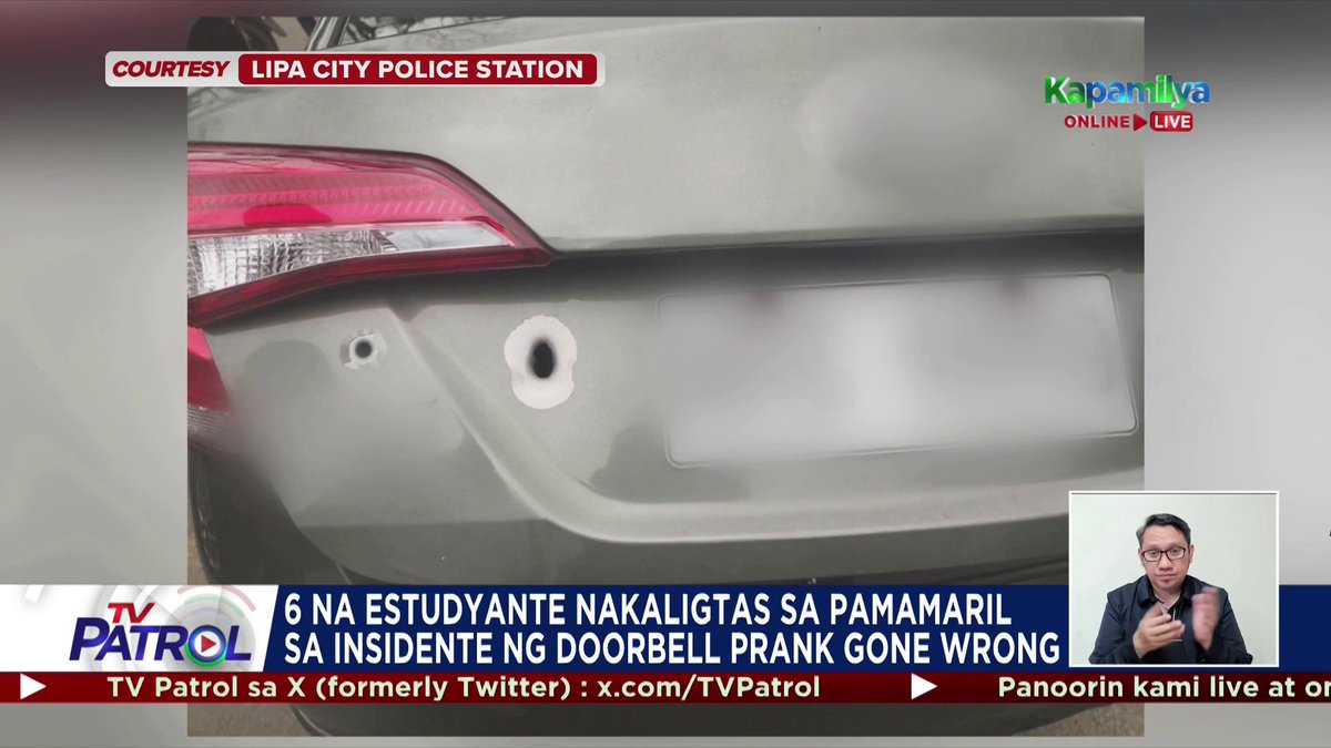 Nakaligtas sa pamamaril ang anim na Grade 12 students sa isang insidente ng doorbell prank gone wrong.