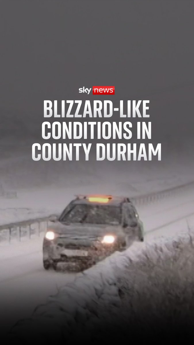 Drivers in County Durham face blizzard-like conditions as Storm Chandra hits the UK. Storm Chandra latest 🔗 📺 Sky 501 and YouTube