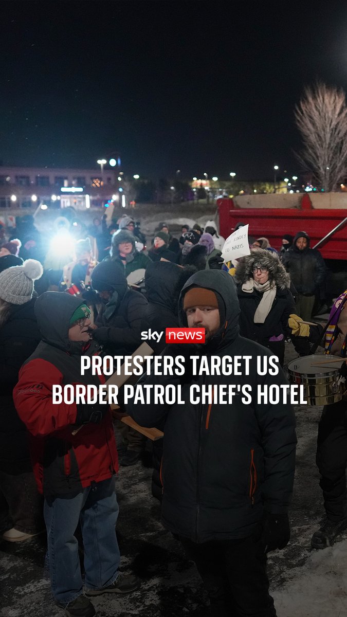 Protesters gathered outside a hotel in Minnesota where border patrol commander Greg Bovino is believed to be staying. Bovino, the so-called face of the Trump administration's ICE operation in Minneapolis, is leaving his role.