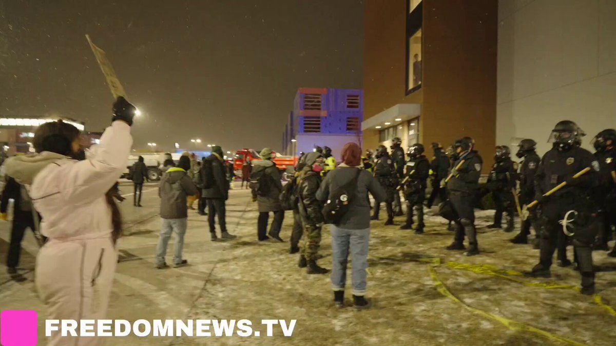 Unlawful Assembly announcement yesterday at Marriott Hotel in Maple Grove Minnesota, for dispersal of Anti-ICE Protesters who claimed Commander Bovino was staying inside