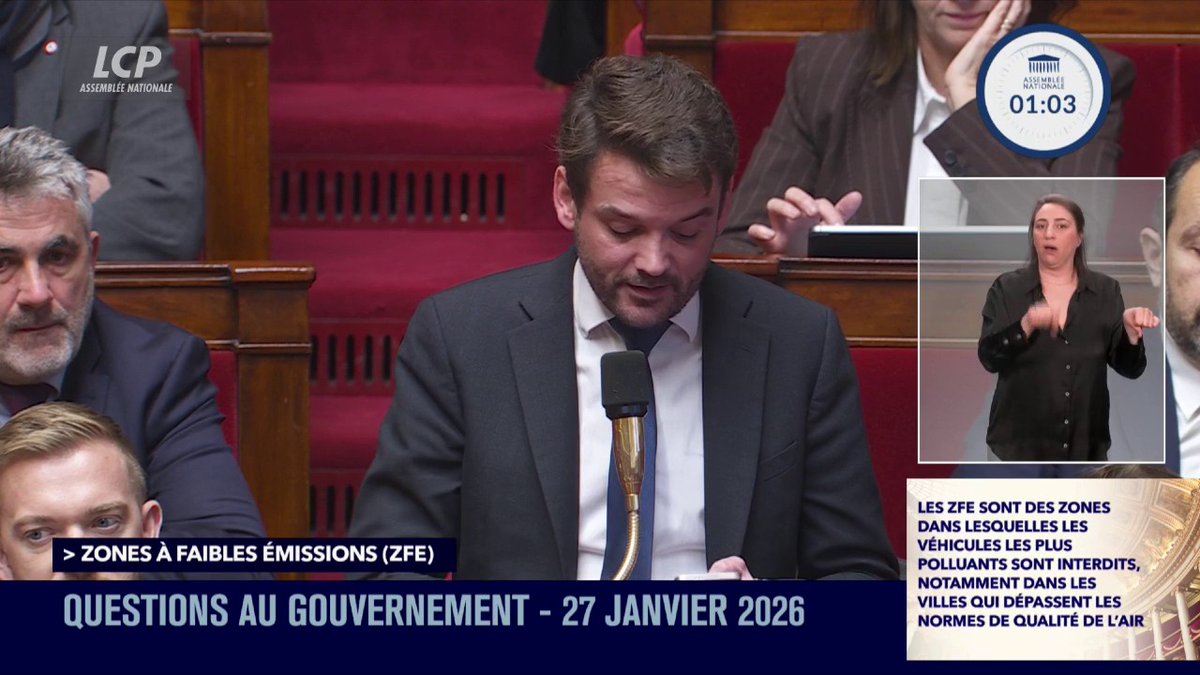 Le député RN Pierre Meurin interpelle le gouvernement sur le report du vote sur la suppression des ZFE : "C'est une forfaiture démocratique, une dérive illibérale de ce macronisme autoritariste. [...] On arrête quand d'être dirigé par Sandrine Rousseau ?"
