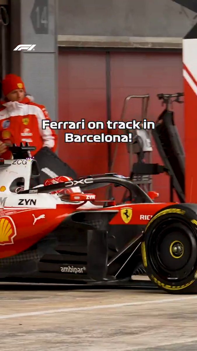 The Prancing Horse stretches its legs in Barcelona! 🐎 Ferrari lap the Circuit de Barcelona-Catalunya for the first time this year 💨 #F1