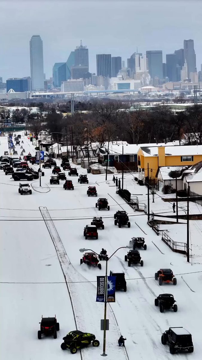 People in Dallas brought out their four-wheelers during this weekend’s winter storm