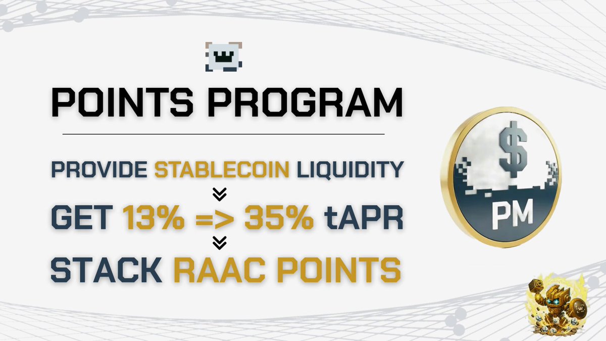 RAAC POINTS PROGRAM🏆 If you don’t get the opportunity after seeing this, degens, we don’t know what else to tell you… Ah, yes💡 Getting RAAC Bot NFTs will give you a minimum 20% bonus on your points: