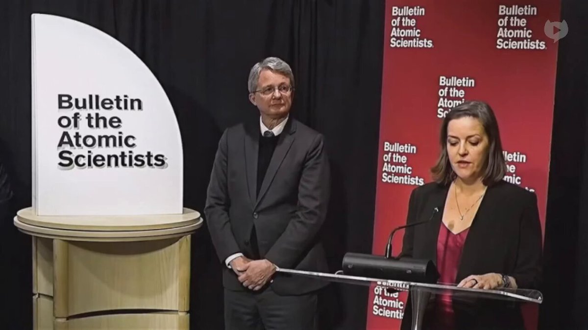 JUST IN - U.S. Bulletin of Atomic Scientists move the doomsday clock forward 4 seconds to 85 seconds to midnight.