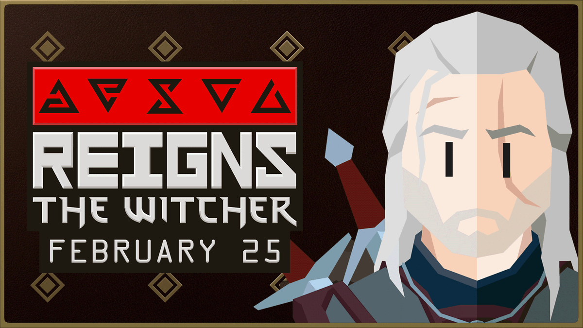 Announcing Reigns: The Witcher from @Nerial, coming to PC and mobile on February 25! A new swipe-’em-up entry in the hit series, set amidst the merciless, monster-strewn landscapes of CD PROJEKT RED’s award-winning @TheWitcher universe!