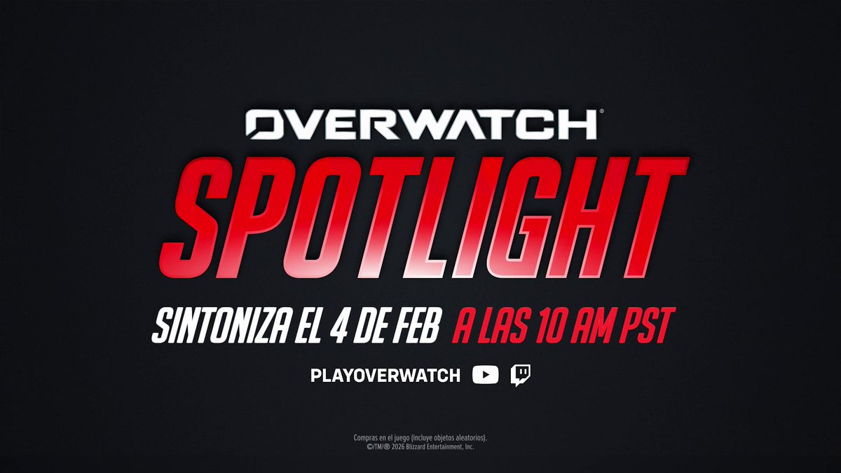 VUELVE SPOTLIGHT 🤯🎉 Acompáñanos para descubrir qué tiene preparado el equipo de Overwatch en nuestro evento en vivo Spotlight de 2026, el 4 de febrero a las 10 a. m. PST 🗓️