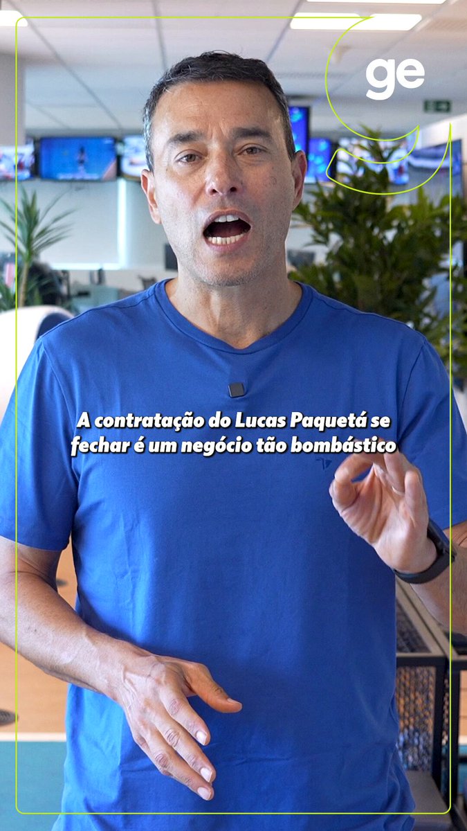 “A contratação do Lucas Paquetá (no Flamengo), se fechar, é um negócio tão bombástico que ele desembarca no Brasil como principal nome do futebol brasileiro. Paquetá tem 28 anos, talvez o auge dele nem tenha chegado ainda.” 🎙️ André Rizek. 🎥 ge