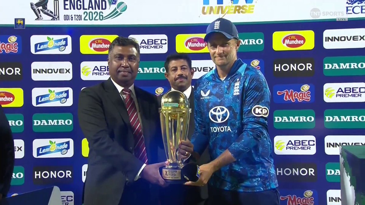 Joe Root is awarded Player of the Series vs Sri Lanka 👏 247 runs across the three ODIs 🔥 📺 TNT Sports & discovery+ UK