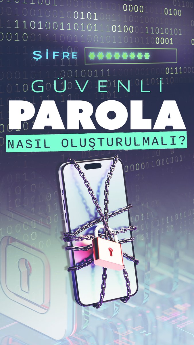 📱Dijital dünyada şifre oluştururken akılda kalsın diye kolaya kaçmak güvenlik açığına neden oluyor. 🔒Peki, güvenli parola oluştururken nelere dikkat edilmeli?