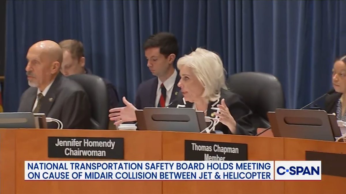 NTSB Chair Jennifer Homendy on DCA: "This is the most complex airspace, one of the most, in the entire United StatesโฆIn this case everyone in the tower knows, this tower is essentially treated as a training facility."