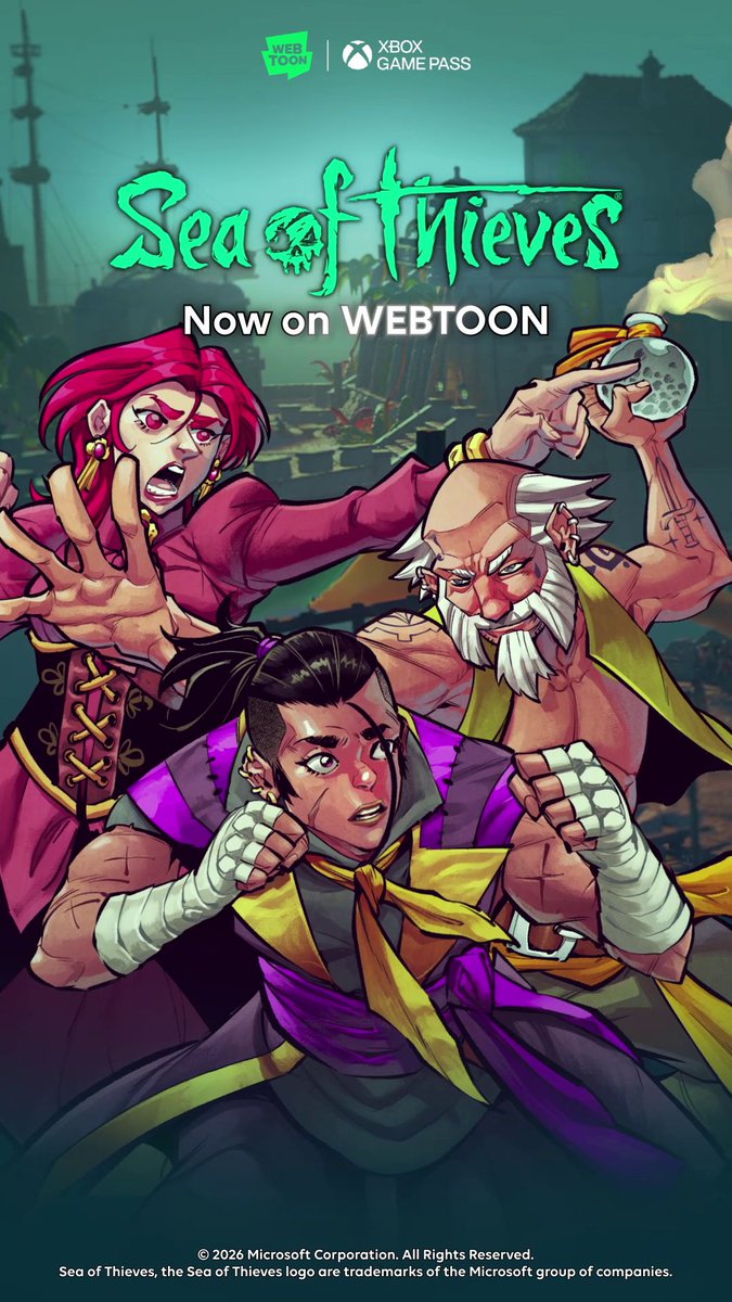 Attention Pirates 🏴‍☠️ Treasure awaits on the shores of #WEBTOON ➡️ Claim a hefty haul when you read Sea of Thieves #TheLastBite: 🎁 1 Month Xbox Game Pass Free Trial