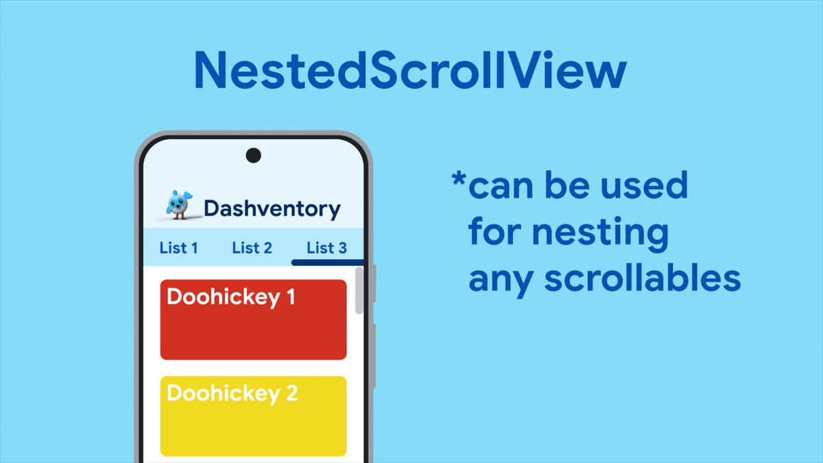 🪺 NestedScrollView helps you create coordinated scrolling effects between multiple scrollable views. #WidgetOfTheWeek