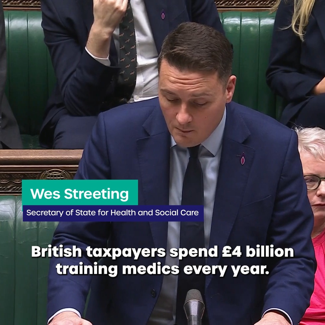 The new Medical Training (Prioritisation) Bill will allow us to: ✅ Have a sustainable NHS workforce ✅ Halve competition for places ✅ Give homegrown talent a path to become the next generation of NHS doctors