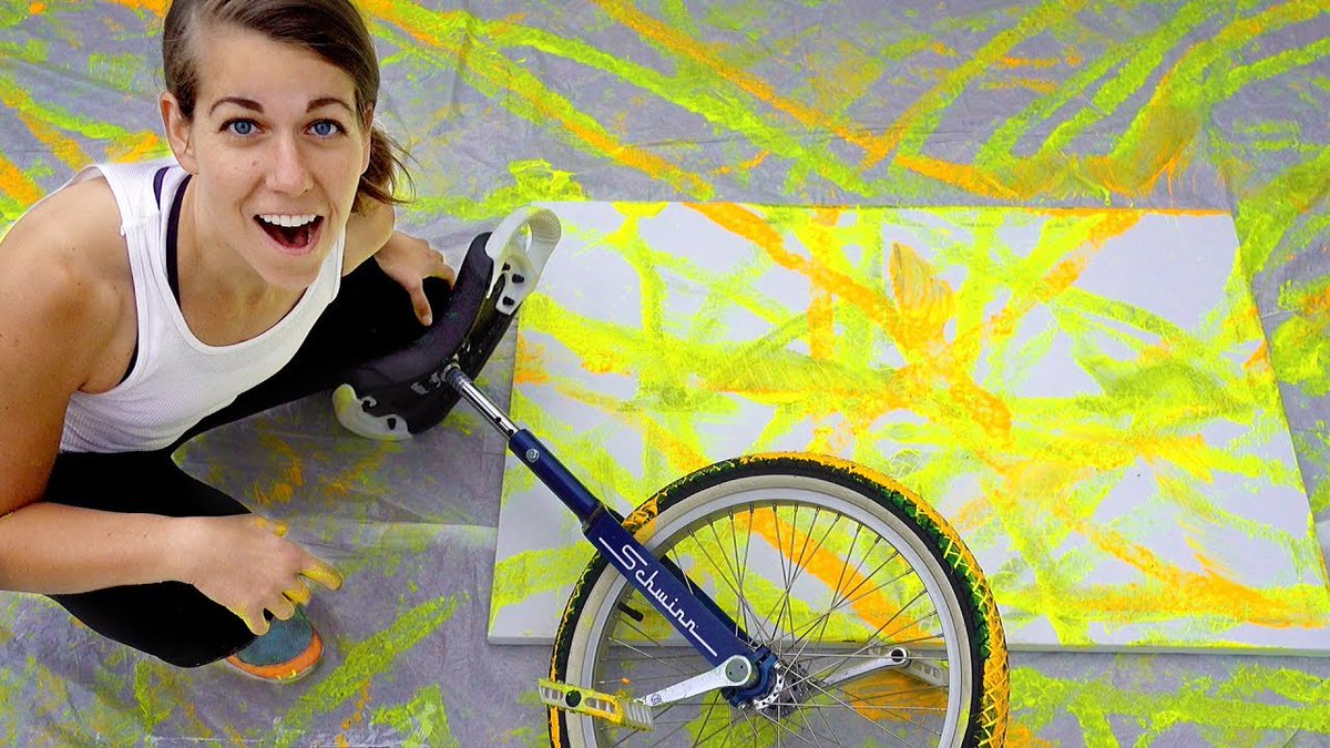 I rode my unicycle as a paintbrush