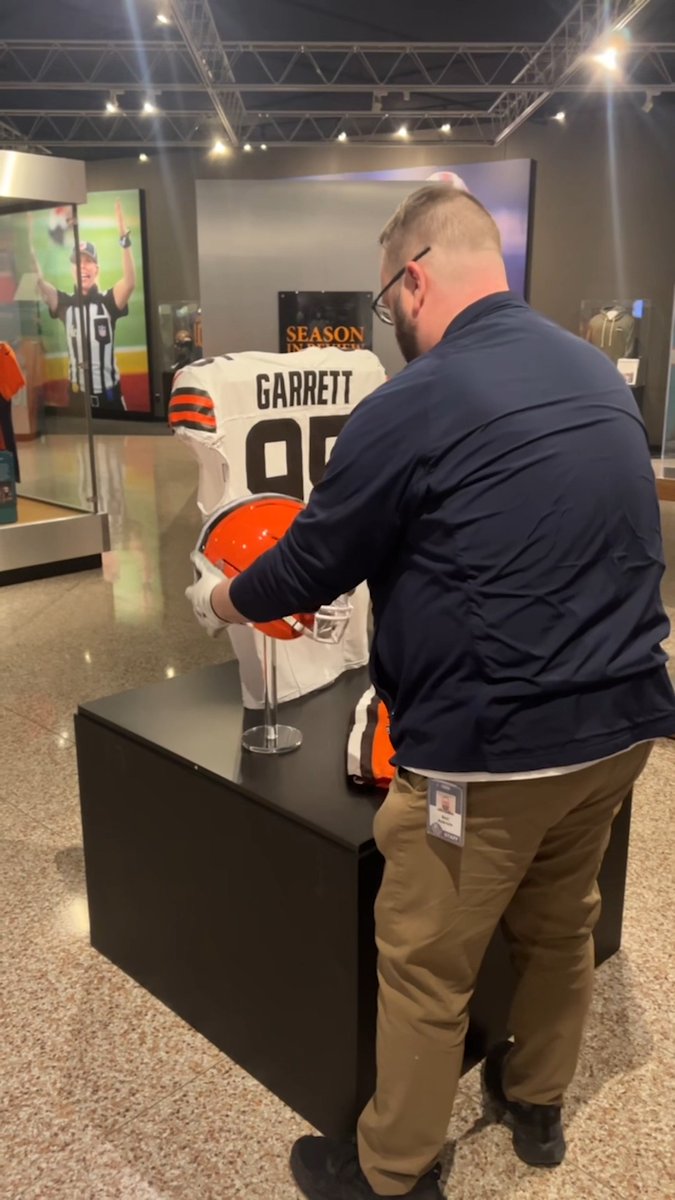 HISTORY JUST LANDED. Myles Garrett’s 23-sack uniform is officially in the building. Cleveland Browns Myles Garrett