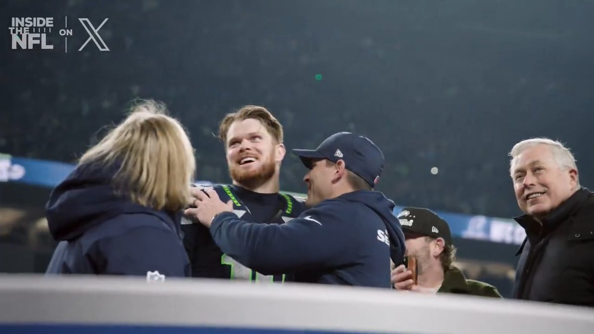 Props all around for Sam Darnold 👏 Seattle Seahawks Inside the NFL NFL Playoffs Mic'd Up on X