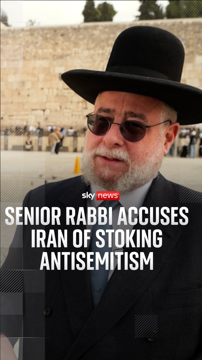 Europe's most prominent rabbi has told Sky News he holds Iran responsible for the rise of antisemitism in recent years and believes European countries must do much more to support Iranian protesters in overthrowing the Tehran regime Full story โก๏ธ