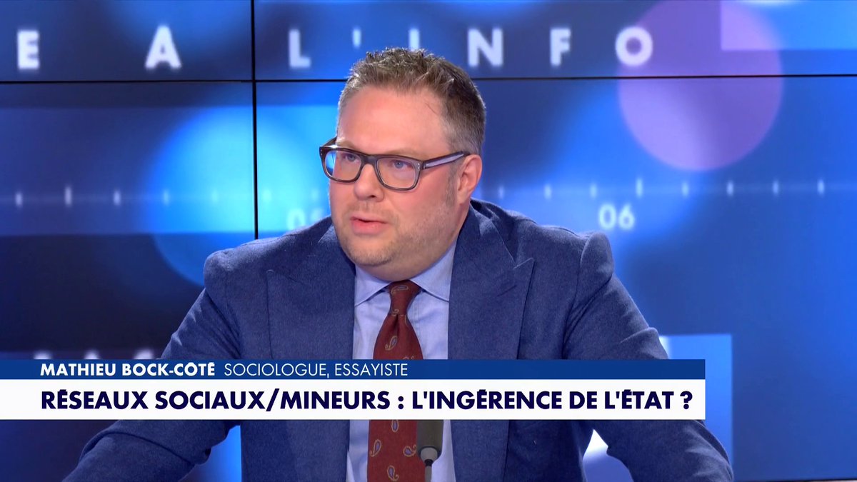 «Réseaux sociaux/mineurs : l'ingérence de l'Etat ?» : l'édito de Mathieu Bock-Côté dans #Facealinfo