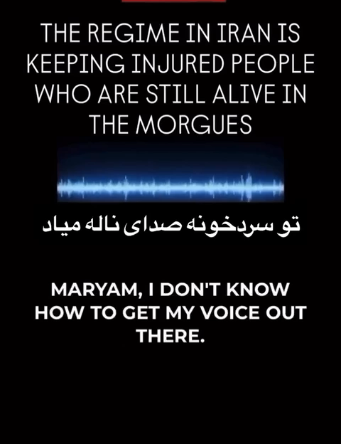 HORRIFIC: Testimonies from Iran reveal that wounded Iranians are being placed in body bags and left for dead in morgues, simply for daring to protest against the regime. No one can fully grasp the scale of the massacre currently unfolding in Iran. USE YOUR VOICE. SPEAK UP NOW.