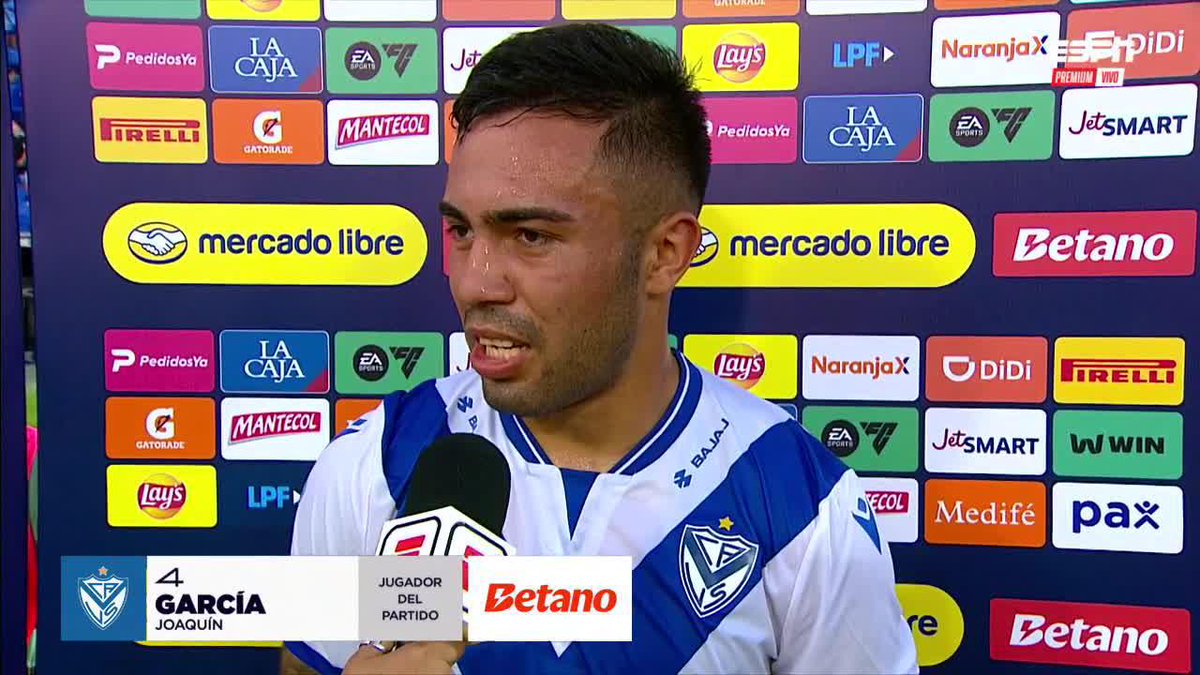 🥺 "Hacer el gol de la victoria es esa recompensa a todo lo que hice para volver a está acá" ❤️ La emoción de Joaquín García tras darle la victoria a #Vélez.