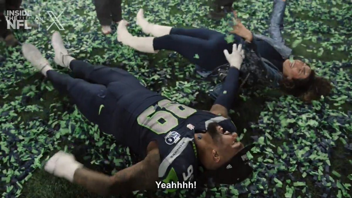"That's what I've always wanted to do with you at the start." Leonard Williams and his wife Hailey celebrating with the confetti is everything ❤️ Seattle Seahawks Leonard Williams Inside the NFL NFL Playoffs Mic'd Up on X