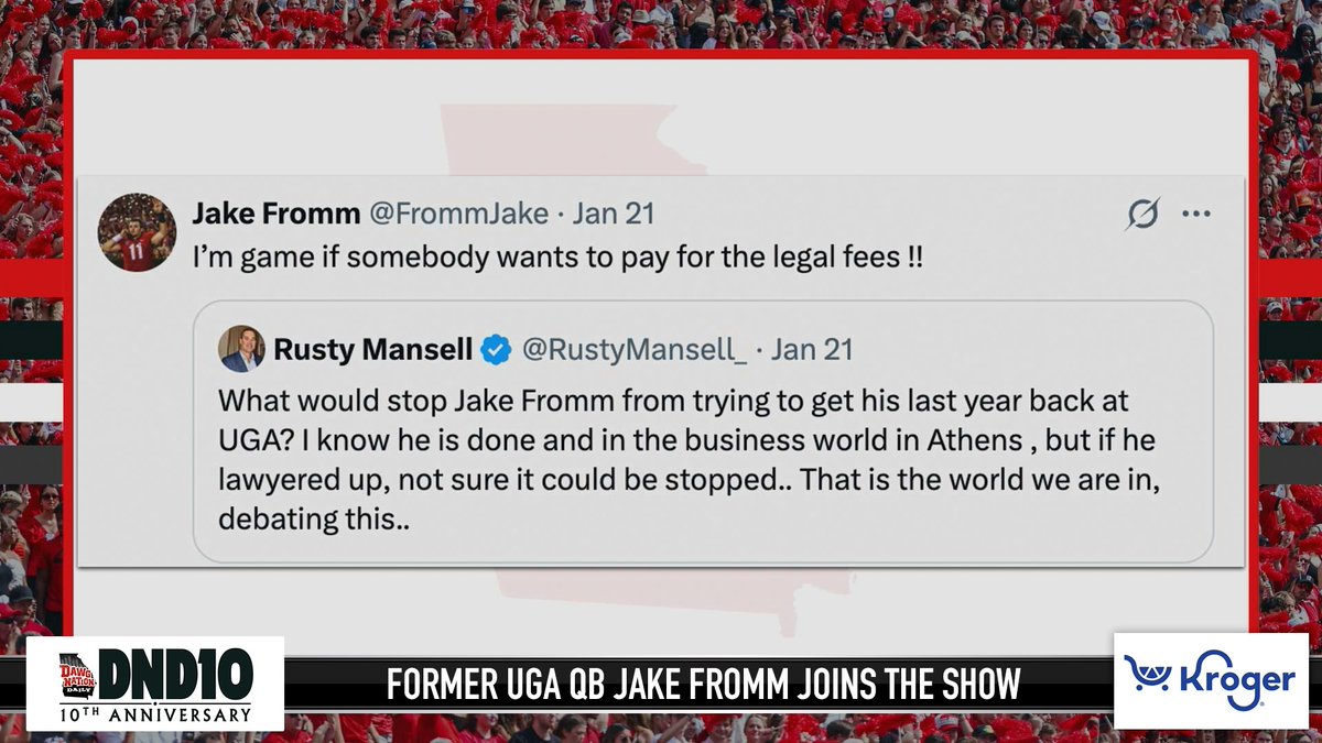 “I’m ready to go in the game.” Jake Fromm said it with his chest. QB1 energy never fades. #DawgNationDaily
