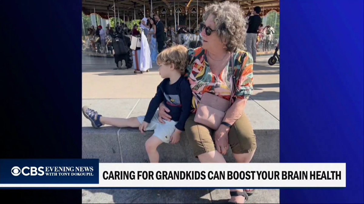 Grandparents who help care for their grandkids may be keeping their minds sharper. A new study finds they score higher on memory and language tests and decline more slowly than those who do not. @TonyDokoupil, who has four children, called his mom for her reaction.