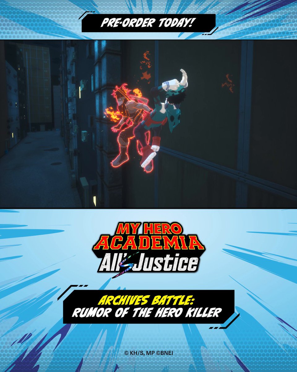 Go Plus Ultra and prove you're not one of those false heroes! Re-experience the face-off against Stain like the first time during the Rumor of The Hero Killer Archives Battle and fight as Deku, Iida, and Todoroki in MY HERO ACADEMIA: All's Justice! #MHA #MHAAJ