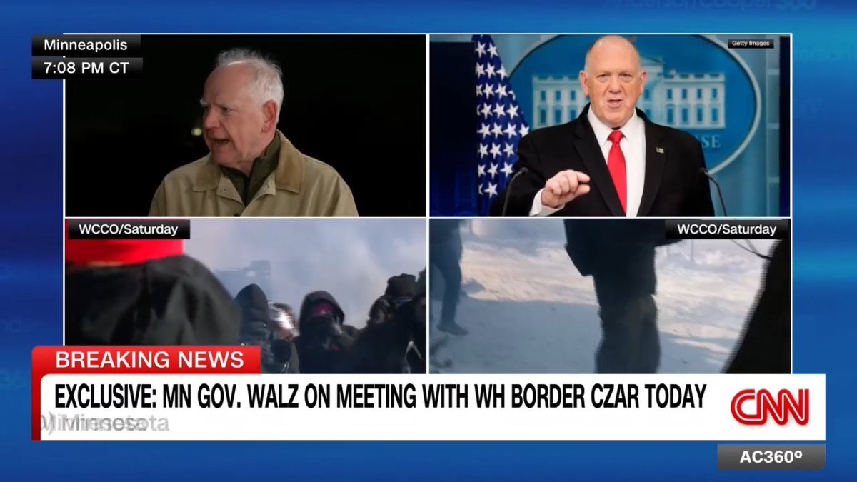 Minnesota Governor Tim Walz tells Anderson that his meeting with White House border czar Tom Homan, who is now leading the federal immigration crackdown in the state, was "progress" but also said that the administration "started this fire."