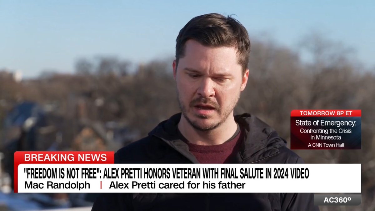 Video from December 2024 shows Alex Pretti, the man who was fatally shot by federal officers in Minneapolis, honoring a veteran with a powerful final tribute. The veteran's son weighs in on Pretti's death, saying he was one of Minneapolis' "best citizens" and treated his father with dignity.