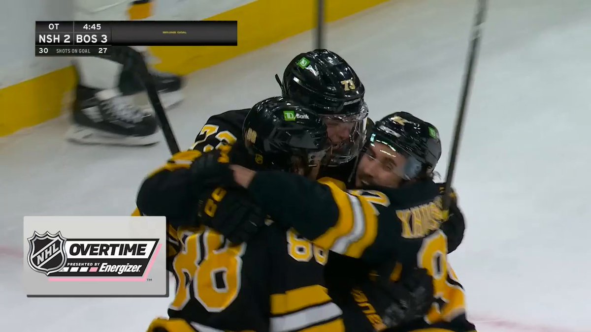 DAVID PASTRNAK WINS IT! 🐻 He scores the Energizer overtime winner just 15 seconds into the extra frame!
