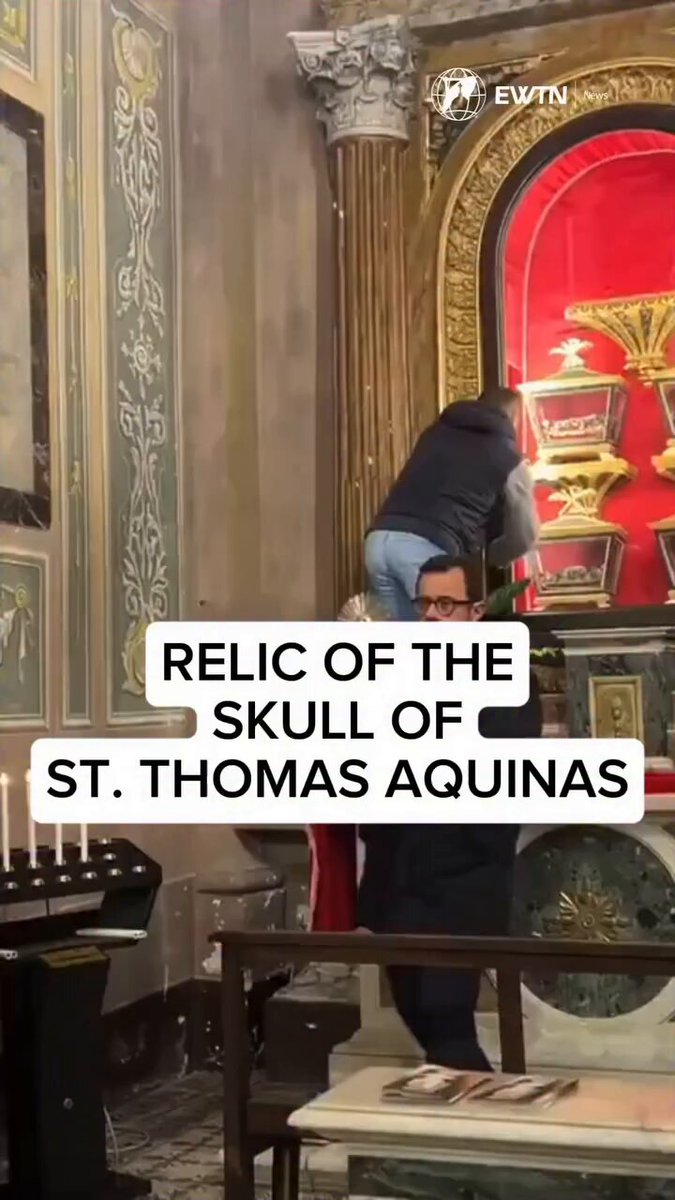 The Relic of the Skull of Saint Thomas Aquinas 🥺💙 Ora pro nobis....