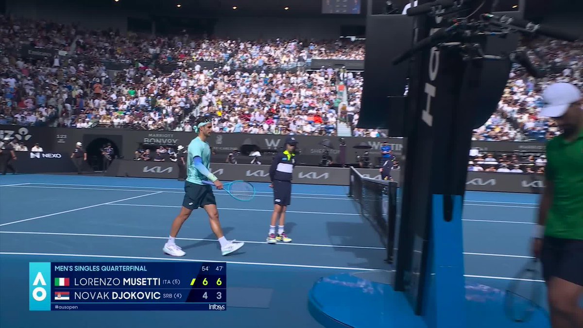 Two. Sets. Clear 😳 Lorenzo Musetti is closing in on a MASSIVE win. #AO26