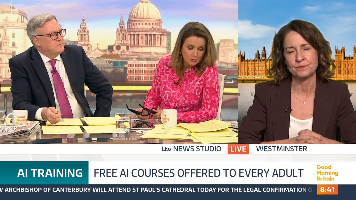 'AI will create jobs...but there will be changes too,' says Secretary of State for Science, Innovation and Technology Liz Kendall. Susanna Reid questions her as a study has found that AI is hitting the UK harder than other big economies.