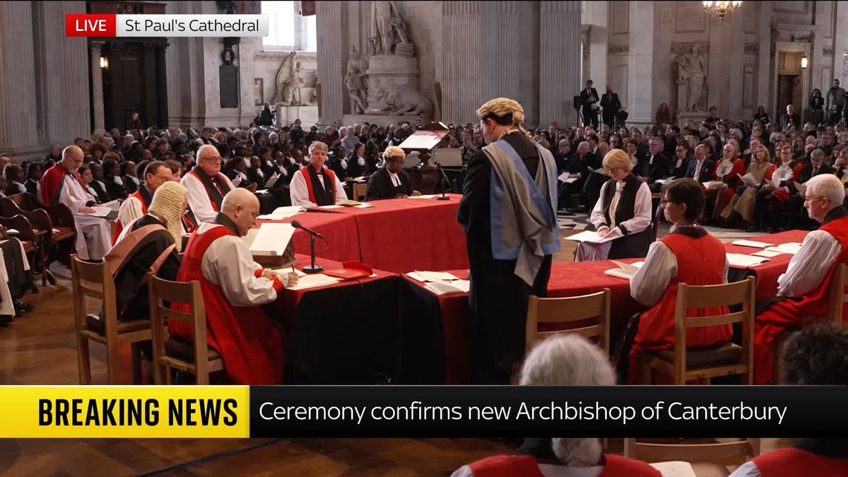 BREAKING: Confirmation of Dame Sarah as the first female Archbishop of Canterbury completed 📺 Sky 501, Virgin 602, Freeview 233 and YouTube