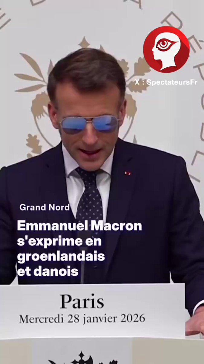 🔴FLASH | 🇫🇷🇬🇱 Emmanuel Macron se ridiculise à nouveau en s’exprimant en groenlandais et en danois.