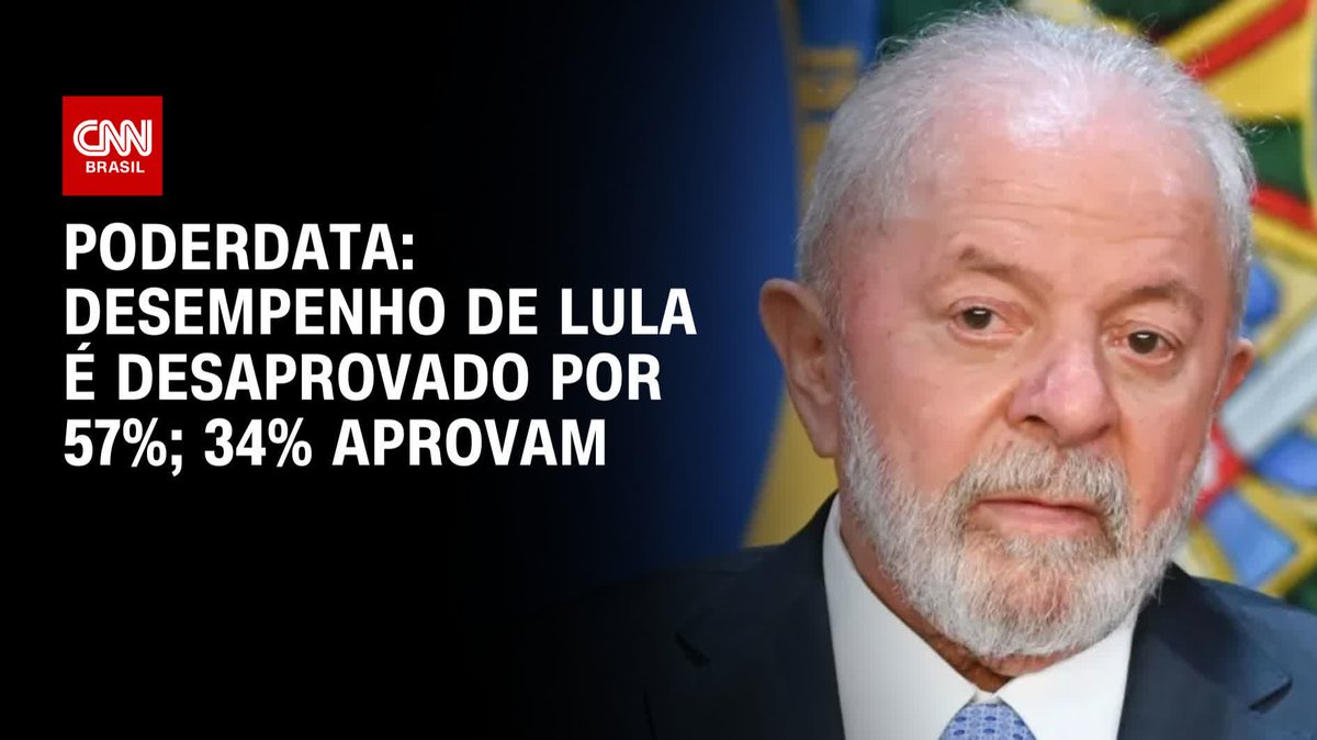 PoderData: Desempenho de Lula é desaprovado por 57%; 34% aprovam; assista #LiveCNNBrasil