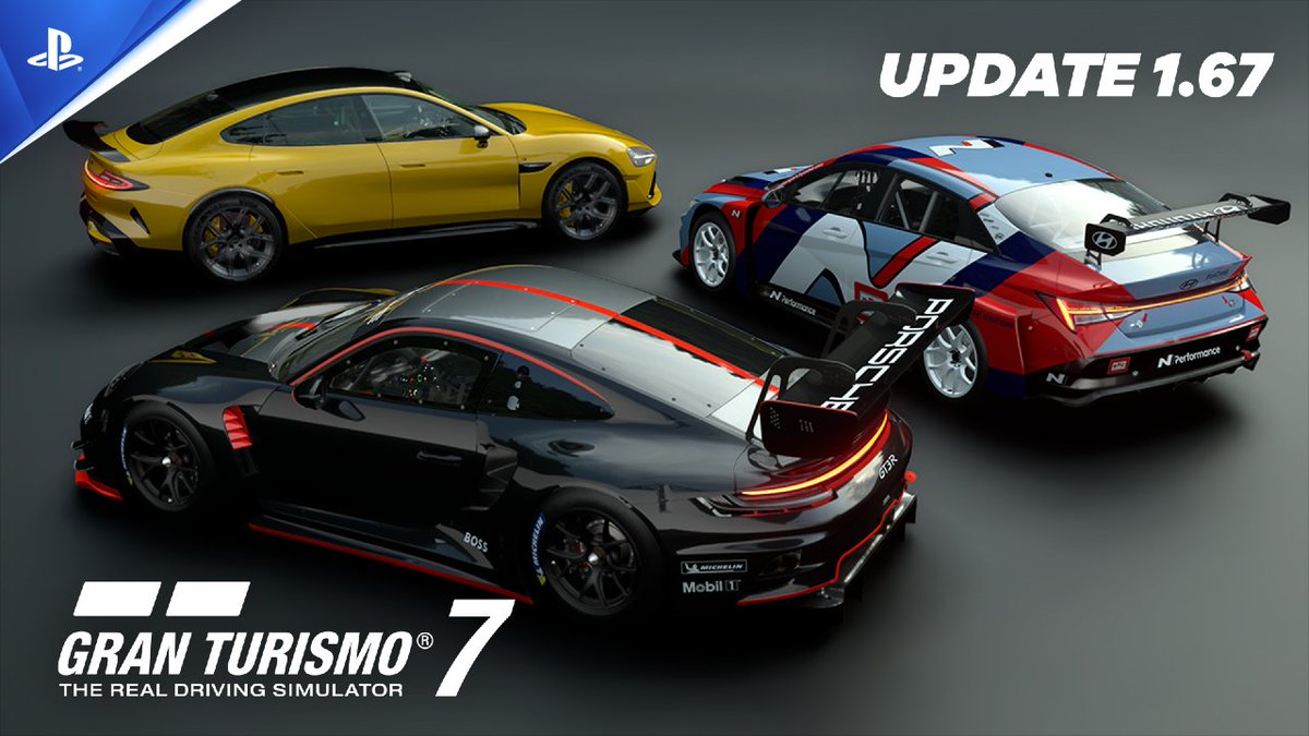 La nouvelle mise à jour de Gran Turismo 7 arrive demain et apportera notamment : • 3 nouvelles voitures 🇰🇷 Hyundai ELANTRA N TC '24 🇩🇪 Porsche 911 GT3 R (992) '22 🇨🇳 Xiaomi SU7 Ultra '25 Et bien plus à découvrir ici :